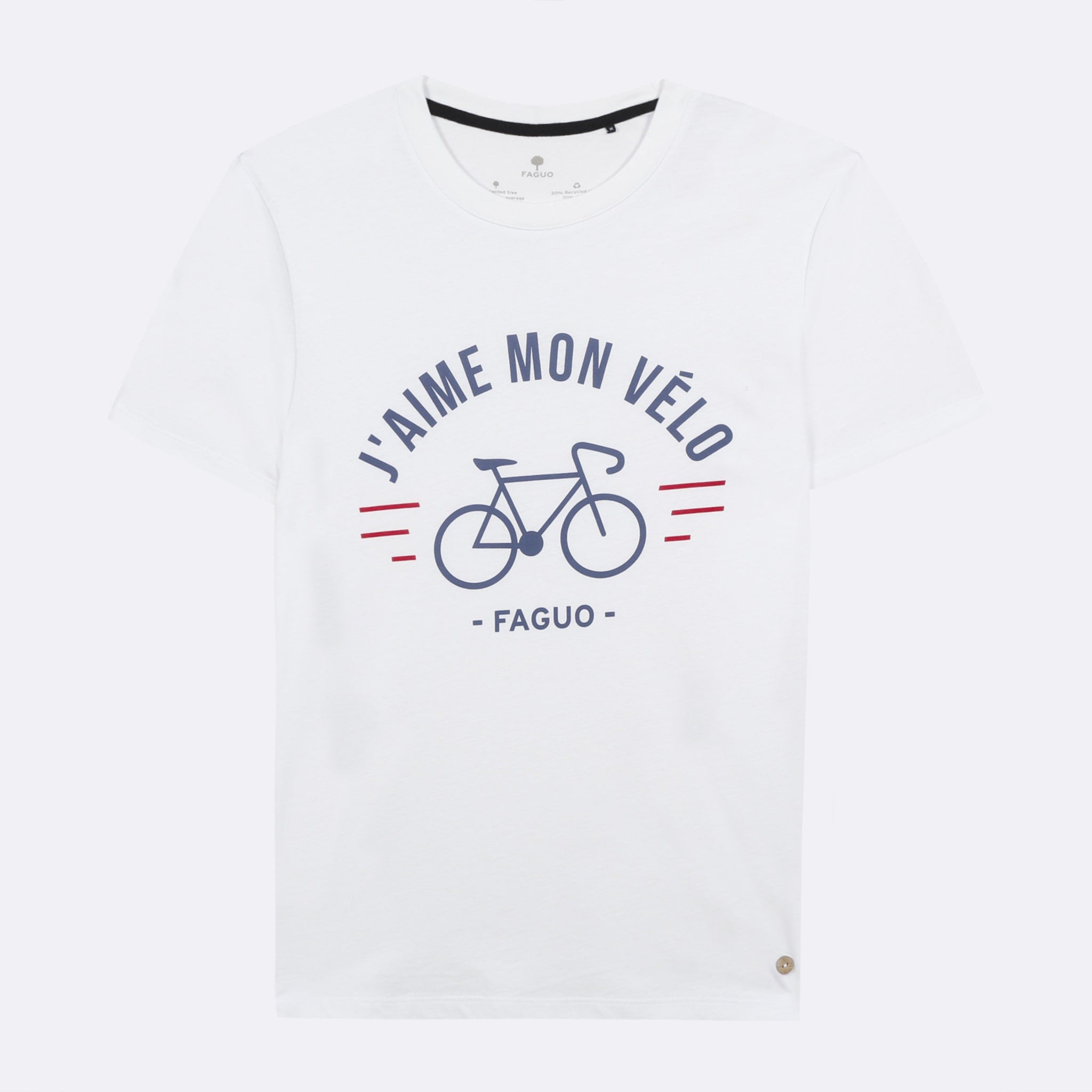 T-Shirt J'aime mon Vélo blanc faguo