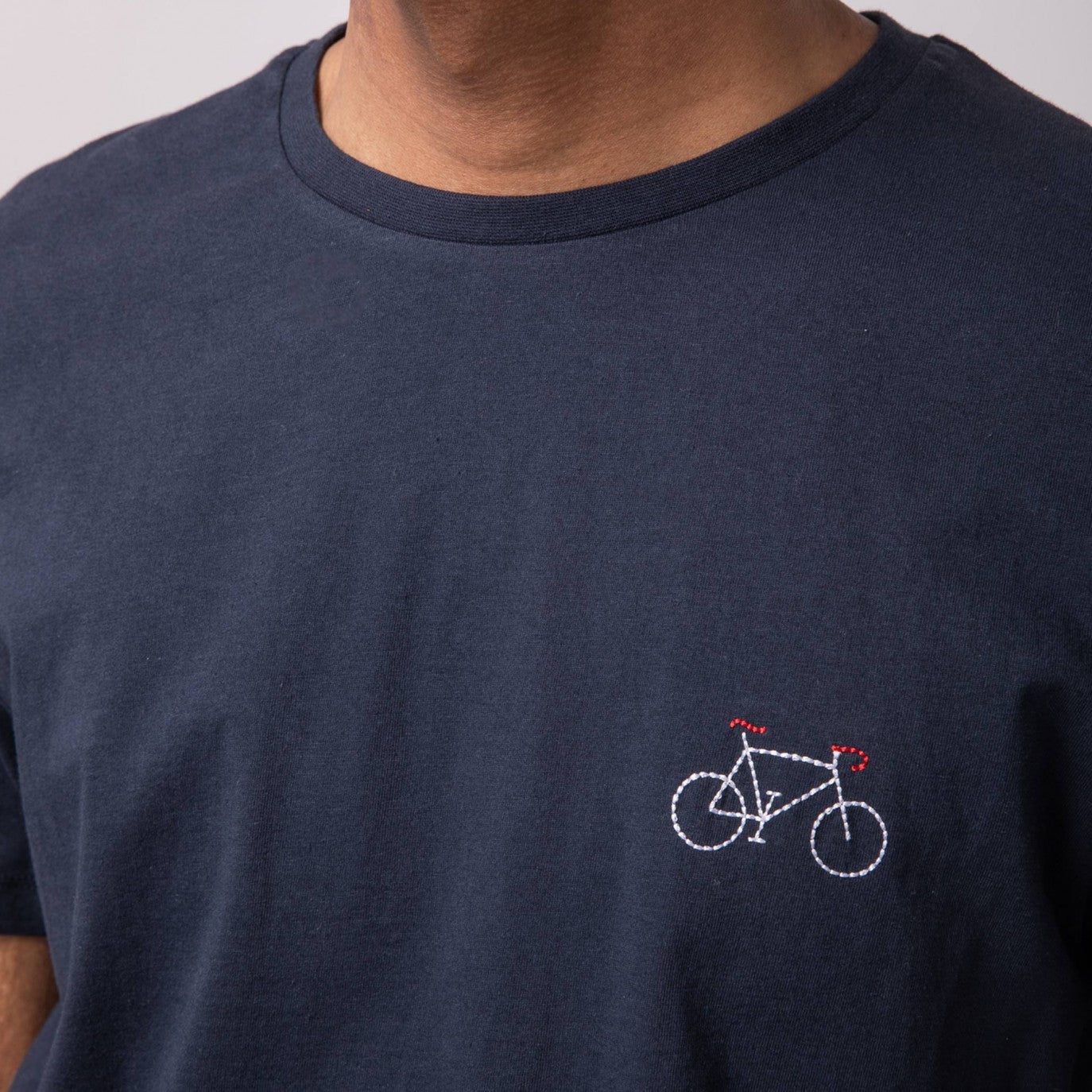 T-Shirt Vélo brodé bleu faguo