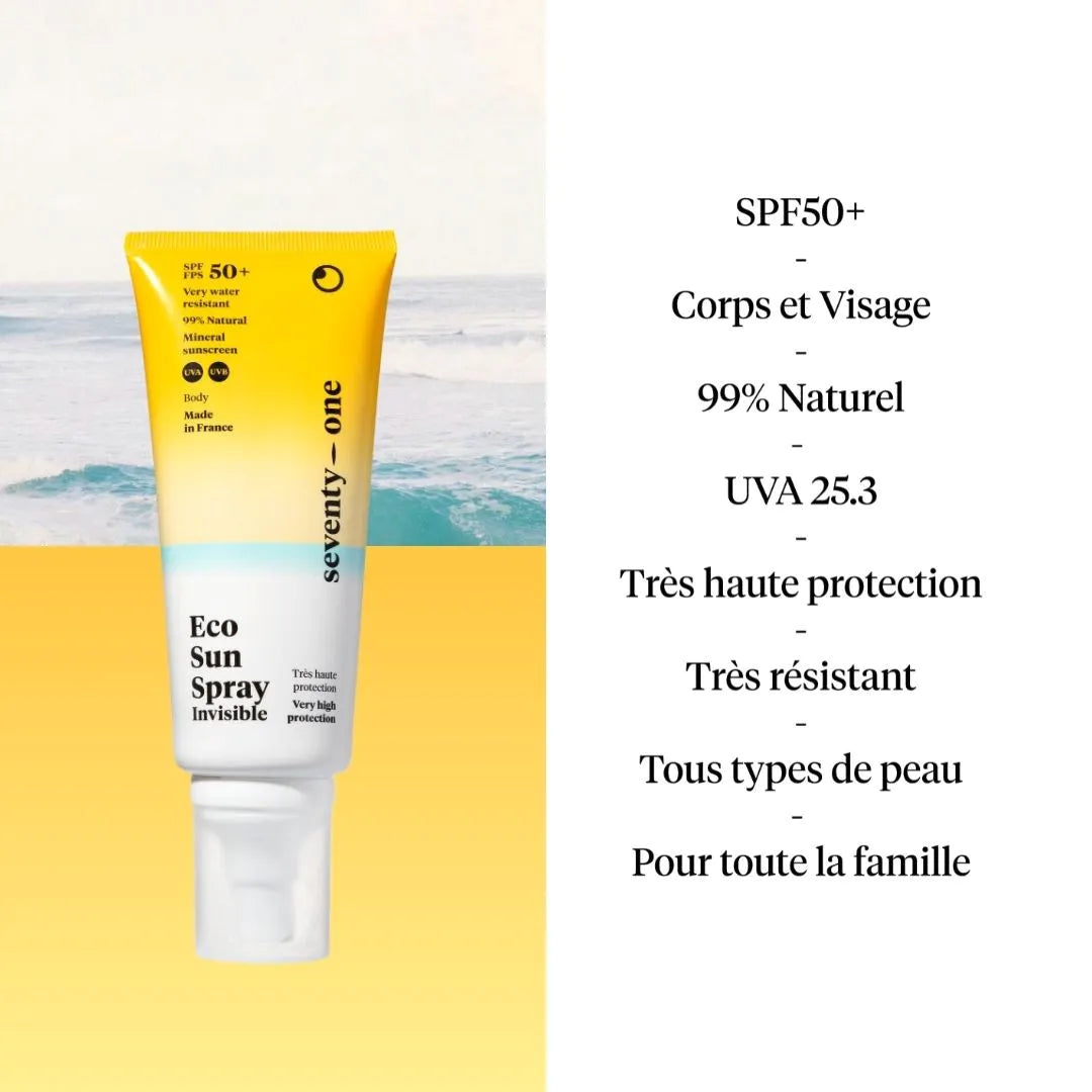 Crème solaire spray corps et visage - SPF50+